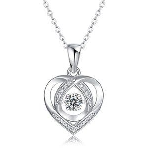 Heart Necklace 1/2-Carat GRA Lab Certified Moissanite D/VVS1 Sterling Silver